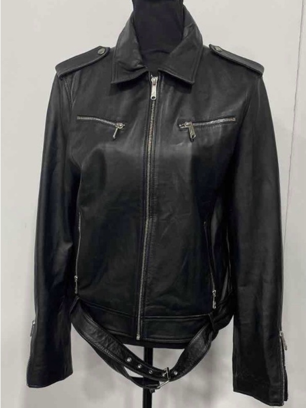 Sam Edelman Women’s Leather Moto Jacket - Black